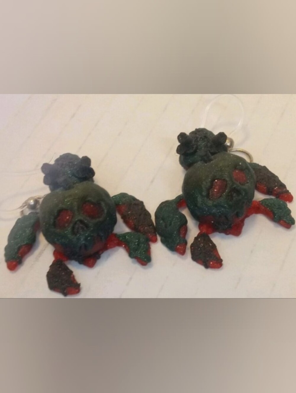 3D Earrings Sea Turtle Pumpkin Gothic Design Pierced Dangle Drop New See Pics